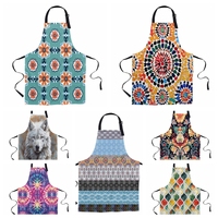 Paisley médaillon Floral ethnique Mandala ornement henné Style bavoir tablier avec cou réglable adapté cuisine serveuse Chef Grill