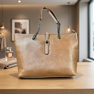 Nuevo Bolso de Mano Tipo Clutch de Cuero Genuino para Mujer BS INTERNATIONAL, Cierre de Cremallera, Correa para el Hombro, Ecológico e Impermeable - Product Image 4