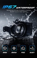 GOODZOOM Phare antibrouillard LED triple couleur 3 pouces 6000K 4300K 3000K Étanche 3'' Phares antibrouillard LED 3 couleurs pour camion
