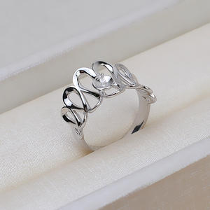 S925 Silver Living Mouth <b>Ring</b> for Women Korean Version DIY <b>Pearl</b> 6-8 Accessories Open Mouth <b>Ring</b> with One Size Body Empty Holder - Product Image 4