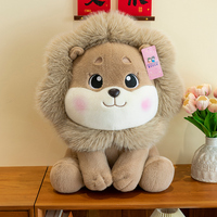 Lion personnalisé en peluche, animal en peluche, poupée bête sauvage apaisante mignonne pour enfants, cadeau, mascotte, décoration de voiture et coussin en peluche