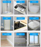 Sellador de Silicona Neutro para Ventanas, Puertas, Cocina y Baño, Resistente a la Intemperie, Flexible, Resistente a los Rayos UV, Transparente, Antifúngico