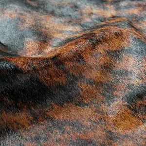 Custom Printed Leather Brindle Brown Black Genuine Cow Hides