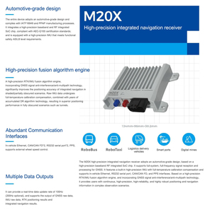 Système complet de positionnement et d'orientation GNSS haute précision, navigation inertielle intégrée M20X, RTK pour véhicule - Product Image 4