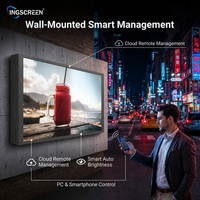 Écran LCD extérieur haute stabilité INGSCREEN, luminosité 3000 nits, kiosque d'affichage publicitaire avec échangeur de chaleur pour climat chaud
