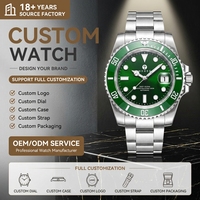 Montre automatique mécanique pour homme avec logo personnalisé, fabriquée en usine, étanche 20 ATM, avec verre saphir en acier inoxydable