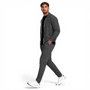 Conjunto de Chaqueta y Pantalones Casuales con Cierre para Hombre, Traje Deportivo Personalizado Ligero de 2 Piezas para Primavera y Otoño - Product Image 3