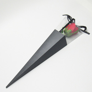 Boîte d'emballage de rose de saint-valentin, boîte-cadeau de fleur simple, boîte à fleurs transparente faite à la main, vente en gros - Product Image 1