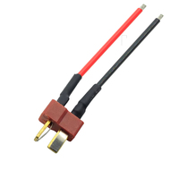 Kabel T-Plug Male UL1007 16AWG Berlapis Emas, Kabel Daya Arus Tinggi untuk Drone RC, Mobil RC, Pesawat Model, Koneksi Baterai Lithium