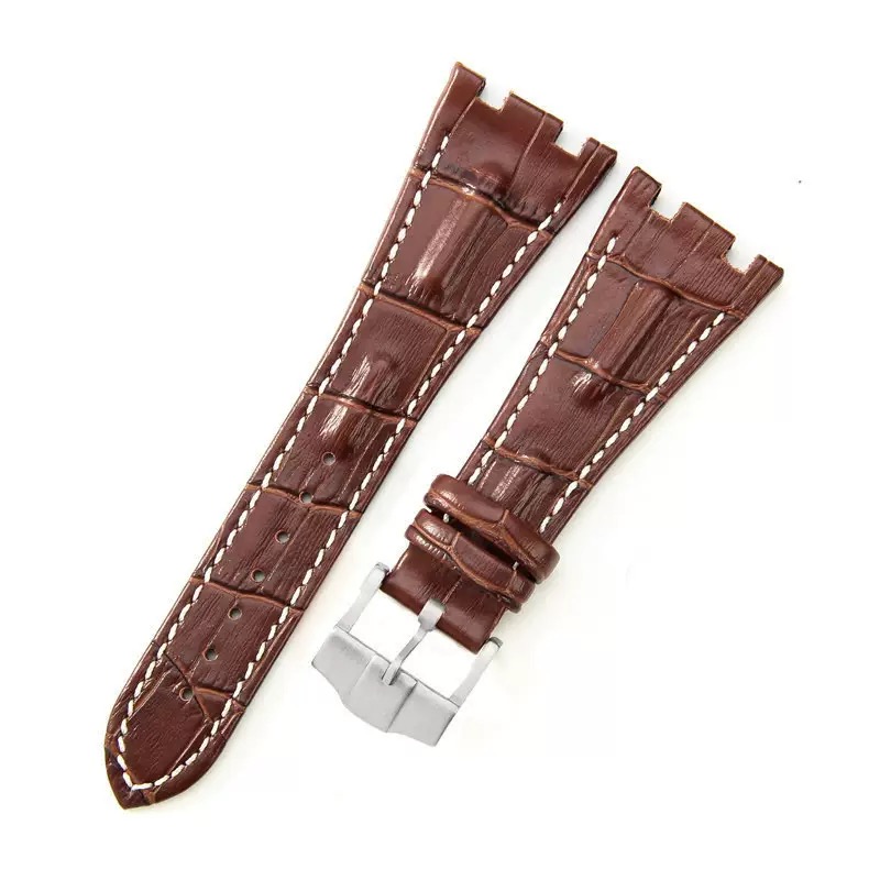 Brown white stitch+pin buckle