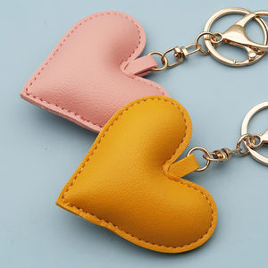 Porte-clés Cœur en Cuir de Luxe, Plusieurs Couleurs, Forme Cœur Mignonne, pour Clés de Voiture, Breloques de Sacs à <span class=keywords><strong>Main</strong></span> pour Femmes, Cadeaux pour Filles - Product Image 5