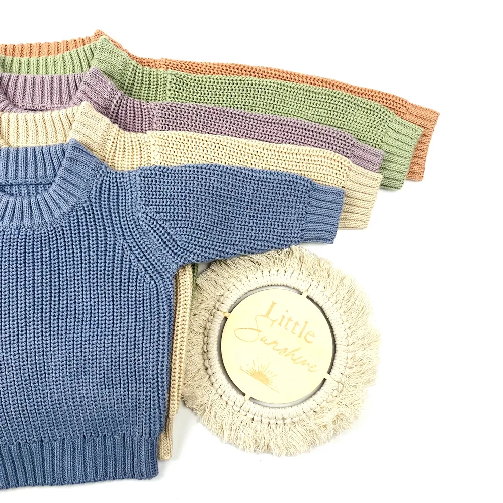 CHEER綿100% ソフトニットセーターキッズジャンパーベビー服新生児ガウンキッズニットセーター帽子付き
