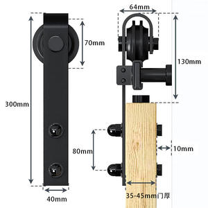 Kit de Herrajes para Puerta Corredera de Granero de Acero al Carbono de 6.6 Pies, Silencioso, con Sistema de Deslizamiento para Dormitorio - Product Image 4