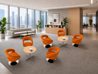 Fauteuil pivotant élégant à 360 degrés, sièges de réception Voffice, cuir synthétique, canapé lounge créatif