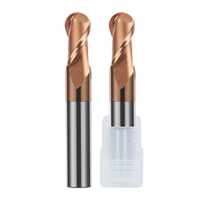 Fraise à bille en acier au tungstène HRC55 à 2 dents, profilée en arc R0.5-R10mm, fraise à bout sphérique CNC en carbure avec revêtement Altin
