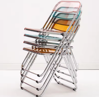 Chaise de salle à manger pliante en acrylique transparent, chaise d'appoint en plastique, siège moderne et portable pour la maison, la cuisine et la photographie
