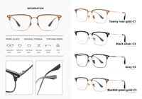 Monture de lunettes carrée en titane pur, monture intégrale, logo personnalisé, verres transparents anti-reflets durables pour adultes, tous types de visages