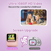 Cámara Instantánea para Niños, Cámara Infantil de 2.4 Pulgadas para Niños de 6 a 12 Años, Cámara Digital HD 1080P con 3 Rollos de Papel para Impresora