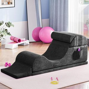 Novo Sofá Curvo Moderno Multifuncional para Casal, Cadeira de Yoga, Chaise Longue em Tecido S-Shaped para Compressão em Sala de Estar - Product Image 1