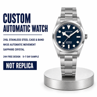 Montre homme Sn0021, verre bombé, automatique, montre-bracelet, marque privée, 10 ATM résistant à l'eau, montres mécaniques personnalisées