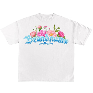 เสื้อยืดผู้ชายลายดอกไม้ แบรนด์เนม ทรงปกติ แขนสั้น คอกลม สไตล์ลำลอง ผ้าฝ้าย สำหรับใส่ในชีวิตประจำวัน - Product Image 1
