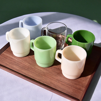 230/400ml Großhandel Individuell Gestaltbare Farbige Jade-Logo Öko-Freundliche Biergläser Kaffeetassen mit Henkeln