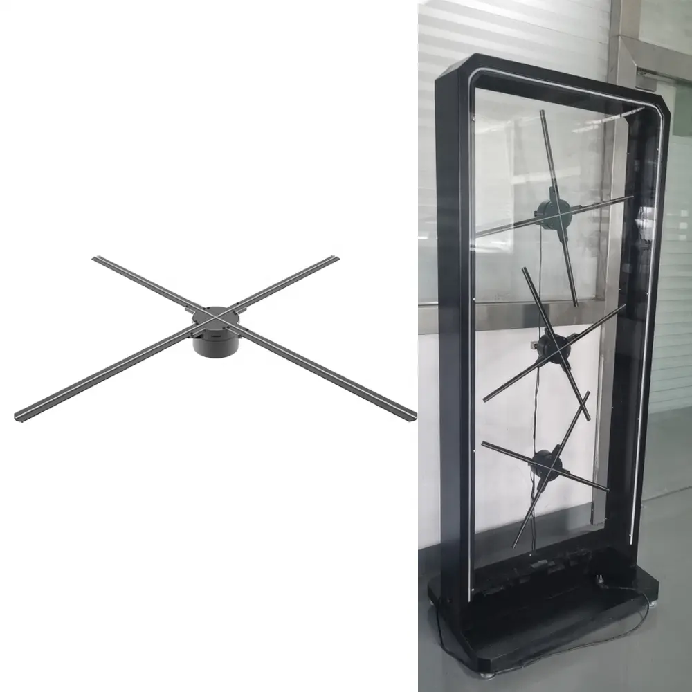 Stock for Dseelab 65X2 HD 1024px WIFI hologram fan 3D WIFI holographic display