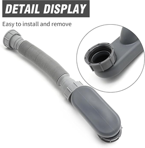 Accessoires de tuyauterie de vidange de baignoire télescopiques anti-odeur à siphon en P pour salle de bain, douche et baignoire - Product Image 3