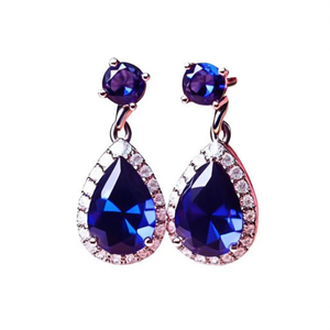 Pendientes de Oro Rosa E1357 con Diamantes Rosados en Forma de Gota, Engaste de Garra, Joyería de Cristal Romántica para Mujer, Ideal para Bodas - Product Image 1