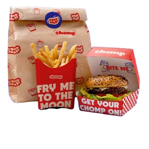Maßgefertigte Fast-Food-Verpackungen für Restaurants Takeaway Pommes Hähnchen Hamburger <span class=keywords><strong>Burger</strong></span> Papierbox Go Cola Pappbecher Catering-Behälter - Product Image 1