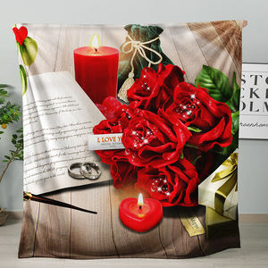 Manta polar gruesa cálida de tela de terciopelo Coral con diseño de rosas de San Valentín con impresión Digital 3D - Product Image 5