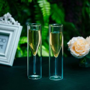 Verres à flûte à <span class=keywords><strong>champagne</strong></span> à double paroi Gobelet <span class=keywords><strong>tulipe</strong></span> créatif Tasses en verre transparent - Product Image 5