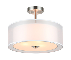 Lámpara colgante minimalista de tambor de tela de lujo, luces <span class=keywords><strong>Led</strong></span> redondas suspendidas para dormitorio, luces de techo de montaje empotrado para sala de estar - Product Image 4