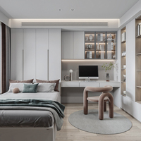 Bois confortable chambres simples sur lit superposé meubles ordinateur bureau armoire maison appartement chambre meubles