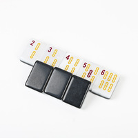 Juego de Mahjong Americano de Lujo QianYao en Mármol Blanco y Negro, Modelo 002, Fichas de Resina Resistentes a los Arañazos, para 4 Jugadores, Fiesta Familiar