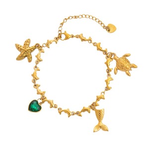 Stainless Steel <b>Bracelet</b> 18K Gold Plated Animal <b>Shell</b> Charm Women's Everyday Wear Jewelry - Product Image 5