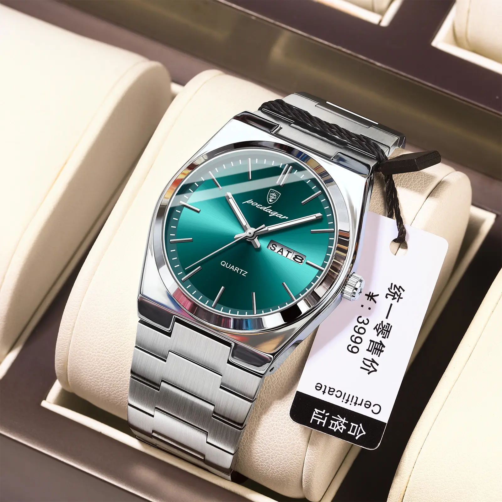 Luxury Watch For Men Waterproof Luminous Date Week Stainless Steel Quartz Watch Casual Men's Watches Male Clock Orologio Uomo
