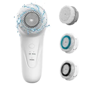 Spazzola elettrica sonica per la pulizia del viso con 3 testine esfolianti per viso delicato strumento di cura della pelle quotidiano ricaricabile-FCJ - Product Image 1