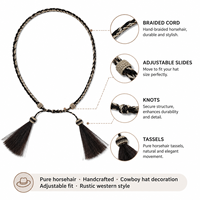 Ceinture en crin de cheval tressée à la main/à la machine, prix d'usine, pour chapeaux de paille Panama, accessoires pour chapeaux de cowboy western, taille ajustable