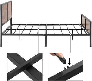 Оптовая продажа, американский Викторианский винтажный стиль, черная королевская платформа, кровати, железная сталь, размер королевы, металлическая рама для кровати, двойная - Product Image 6