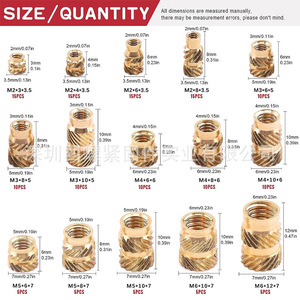 Brass Nut Set 145Pcs M2 M3 M4 M5 M6 Size Copper Plated Threaded Nuts For Craft Supplies - Product Image 2