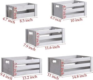 Wood Nesting Storage <b>Crates</b> with Handle Decorative Wooden <b>Crates</b> Rustic Wooden <b>Crate</b> <b>Box</b> - Product Image 5