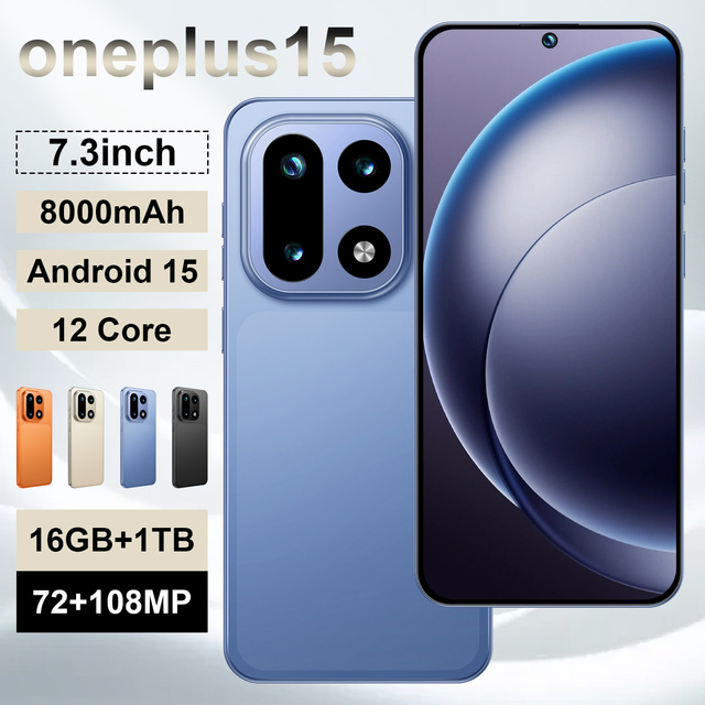 OnePlus 15 Face Recognition 5G Phone 72MP+108MP 7.3" Display 8000mAh 16GB+1TB Global LTE Dual SIM GPS Navigation Stylus