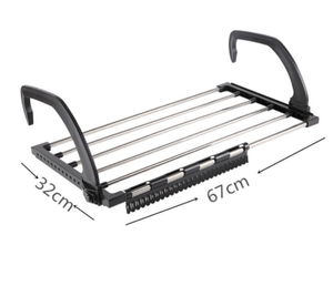 1 pièce support de séchage de chaussures de balcon fenêtre pliante support de séchage de couches, sèche-<span class=keywords><strong>linge</strong></span> à <span class=keywords><strong>linge</strong></span>, support de rangement de serviettes d'intérieur Tube circulaire - Product Image 3