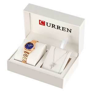 Conjunto de 2 Piezas de Reloj y Collar CURREN 9086 de Lujo para <span class=keywords><strong>Mujer</strong></span>, Reloj de Pulsera de Moda, Relojes Casuales para <span class=keywords><strong>Mujer</strong></span>, Conjunto de Joyería - Product Image 4