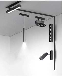 Rail magnétique pour éclairage linéaire, nouveau modèle 2024, livraison directe d'usine, design moderne, LED PC CE noir mat 80 E40, rail nordique - Product Image 1