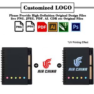 Wholesale Kraft Cover Custom Logo Mini Notebook Memo Sticky Promo Business <b>Gift</b> Notepad With Pen - Product Image 3