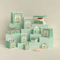 Boîte à pâtisserie en carton de luxe avec logo personnalisé - Réutilisable, recyclable, emballage de gâteau au tiramisu à faire soi-même, portable pour les aliments
