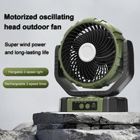 Ventilateur de bureau extérieur portable électrique à batterie Ventilateur de camping rechargeable portable unique avec lumière LED
