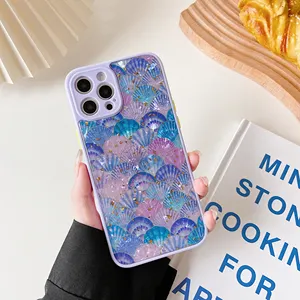 Drop glue phone case Soft gold foil flower protective case rainbow leopard print Phone Cases For iphone 14 13 pro max